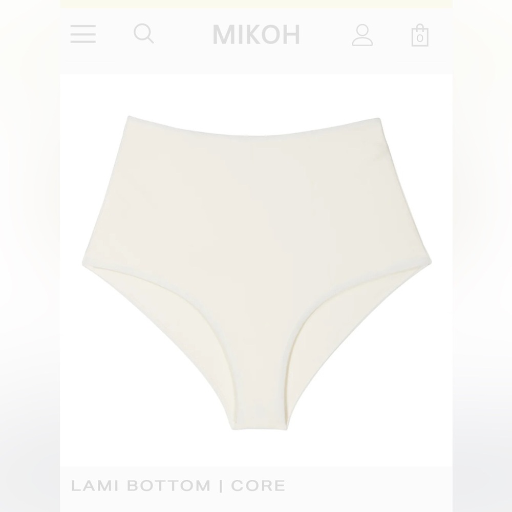 CLOSET CLEAROUT ✨ Mikoh Lami White Textured High Waist Bikini Bottoms Size Small